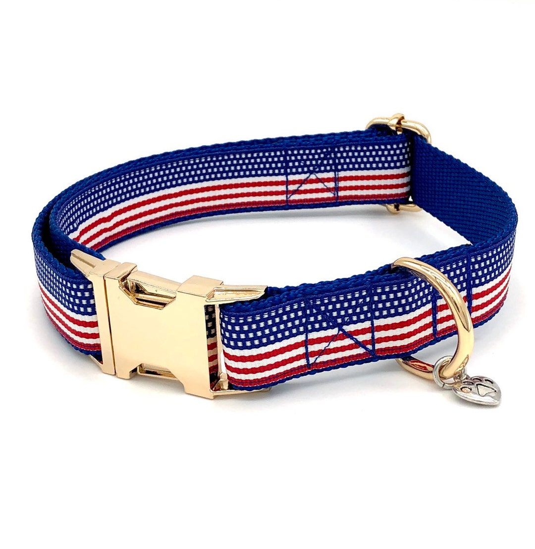 American Flag Dog Collar Patriotic Dog Collar Cute Dog Etsy