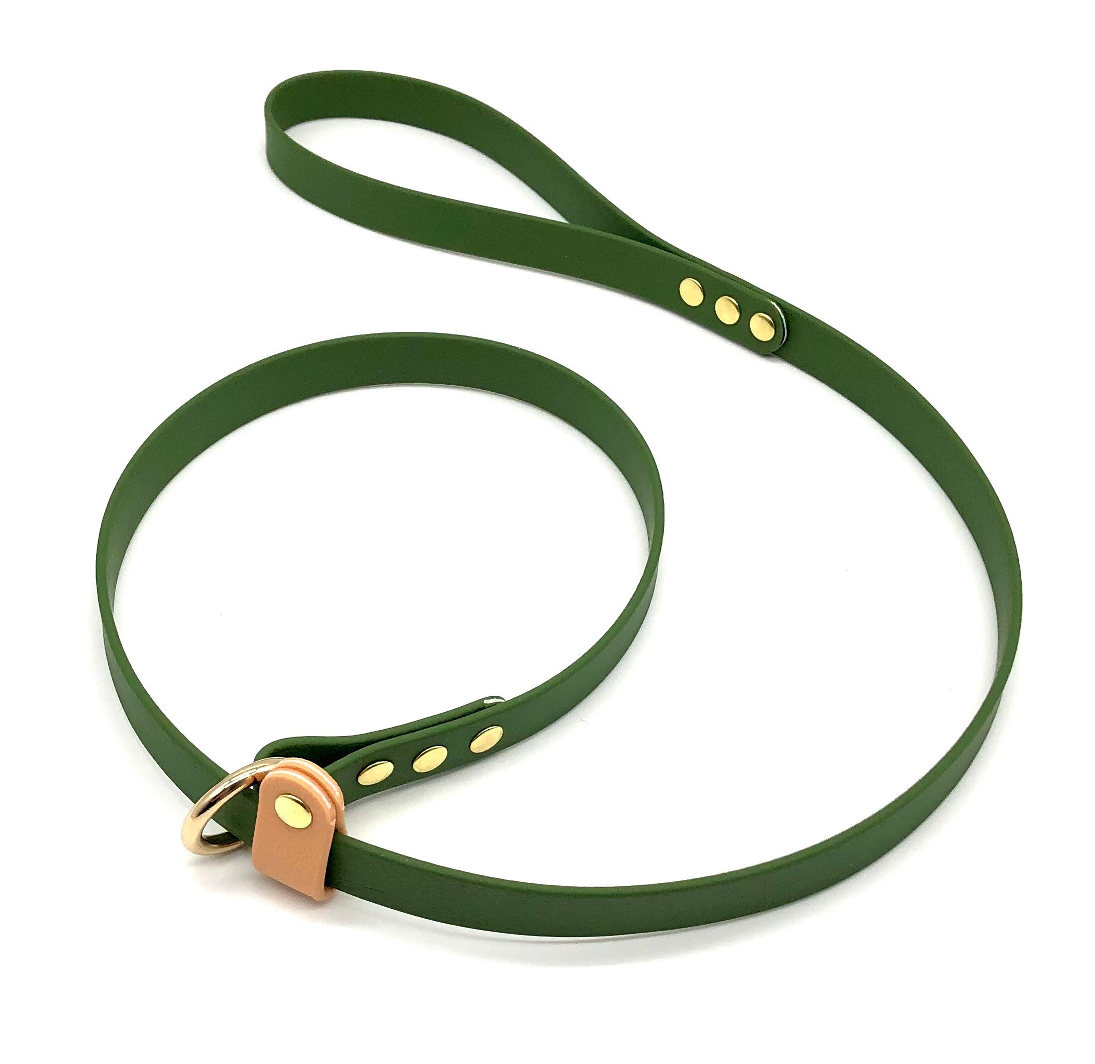 Olive Green Slip Lead Biothane Leash Etsy UK