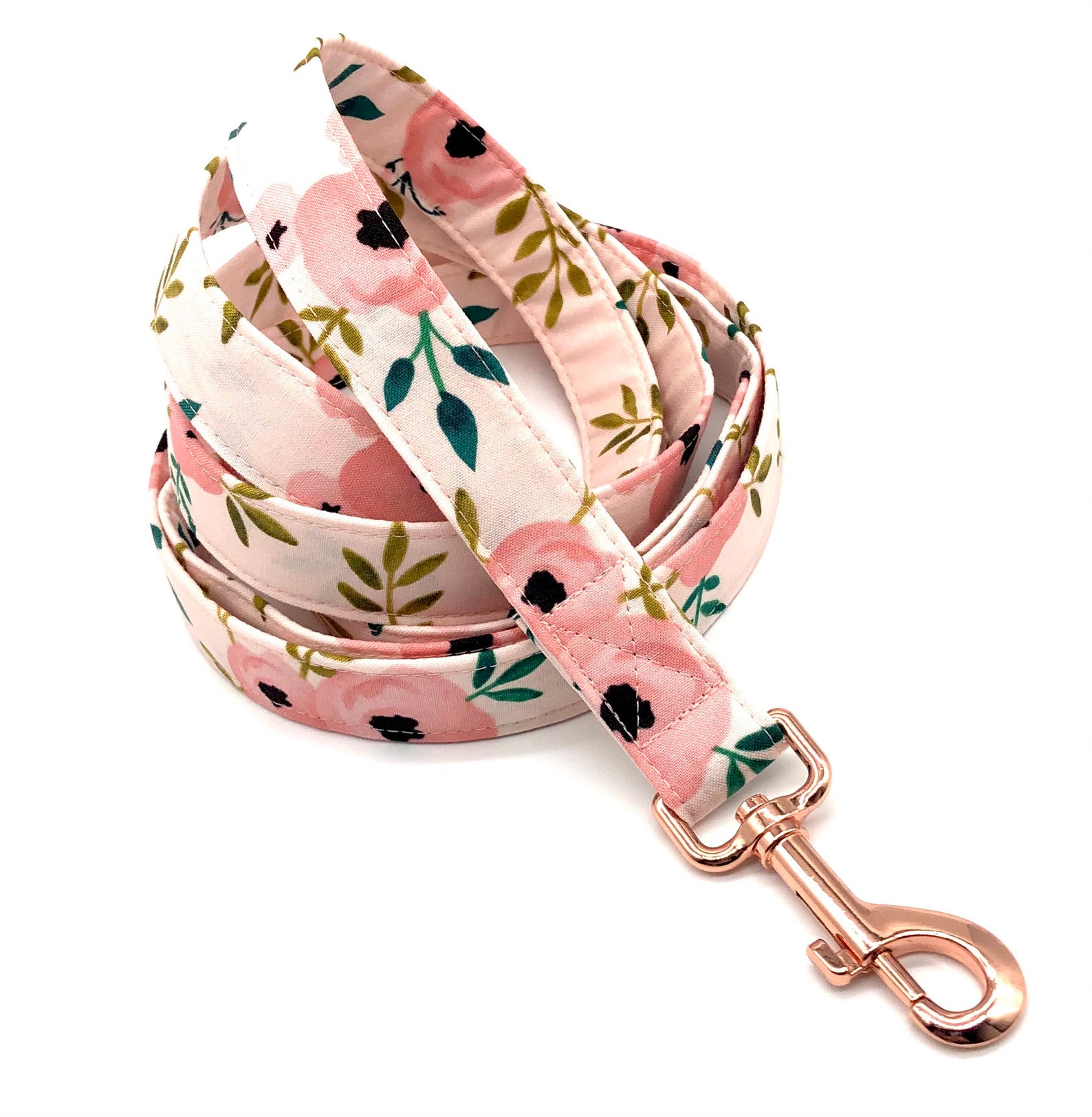 Pretty in Peach Floral Leash Cute Dog Leash Etsy
