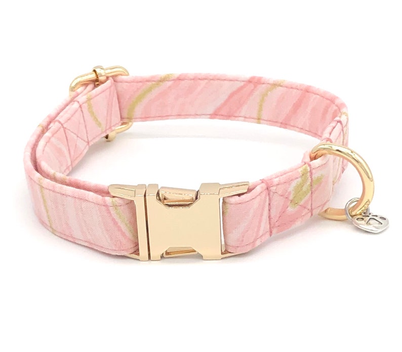 Pink & Gold Marble Dog Collar Cute Dog Collar Etsy