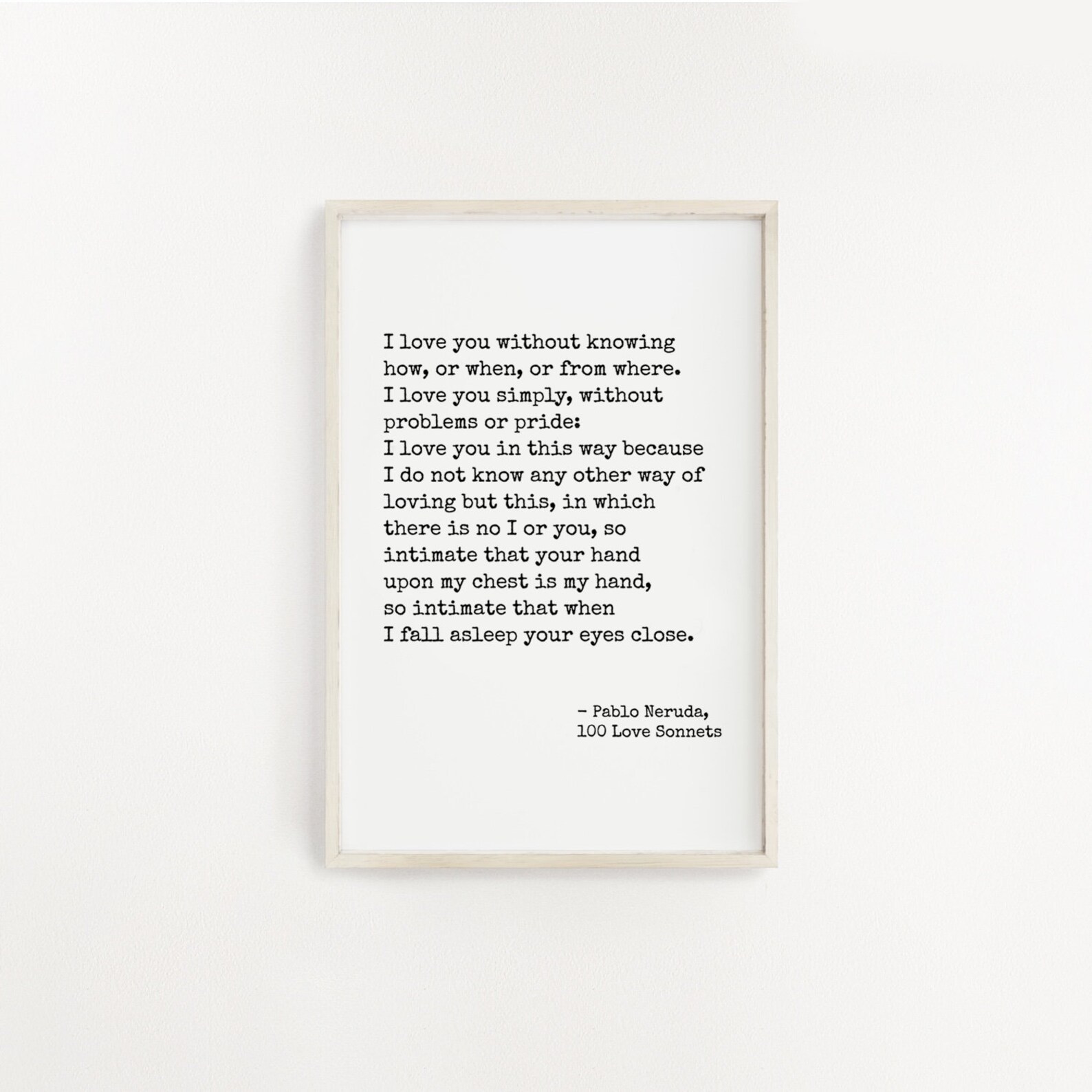100 Love XVII Poem Prints Pablo Neruda Love Etsy