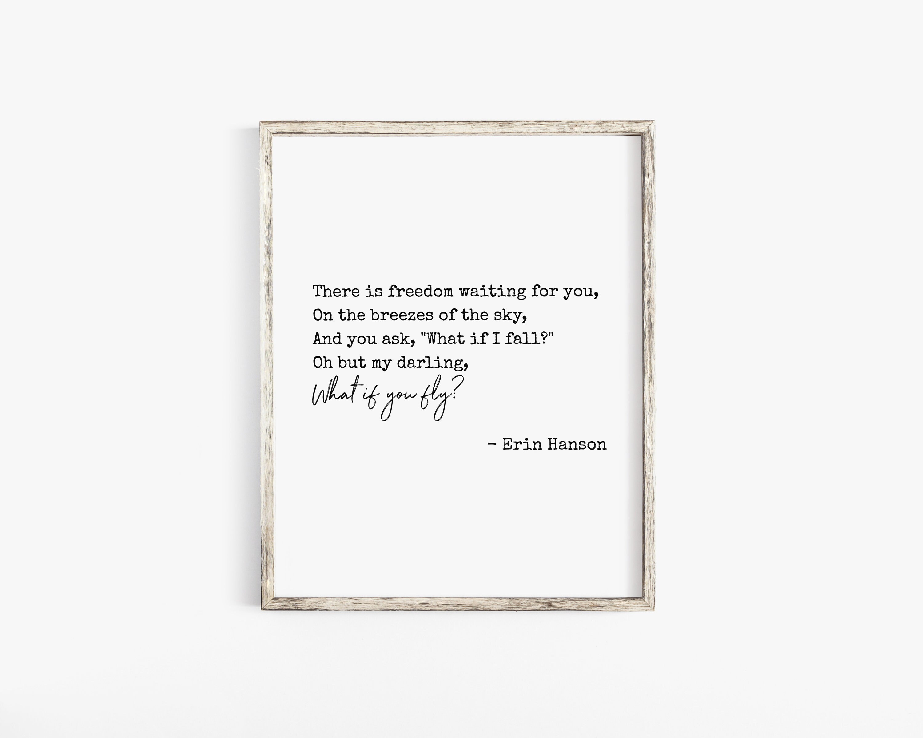 What If I Fall Oh But My Darling What If You Fly Erin Hanson Etsy Denmark