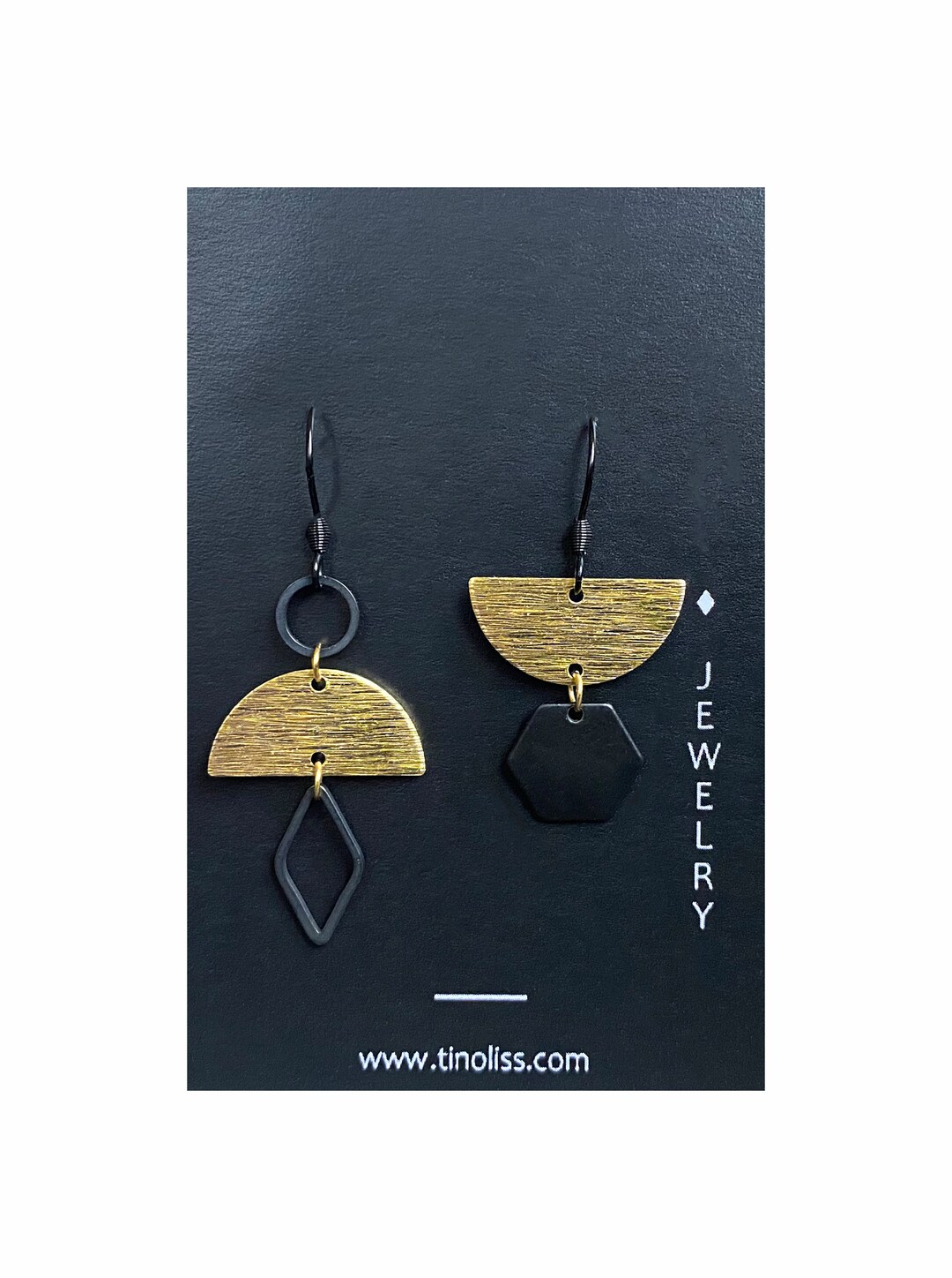 Earrings GINA // Stainless Steel | Black / Gold | Extraordinary ...