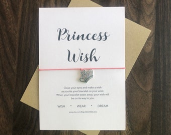 Wish Bracelet friendship bracelet princess crown Dainty charm Bracelet Metal crown charm bracelet princess jewelry VDAY gift For girls
