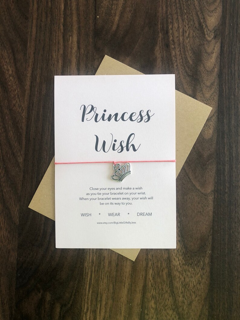 Wish Bracelet friendship bracelet princess crown Dainty charm Bracelet Metal crown charm bracelet princess jewelry VDAY gift For girls