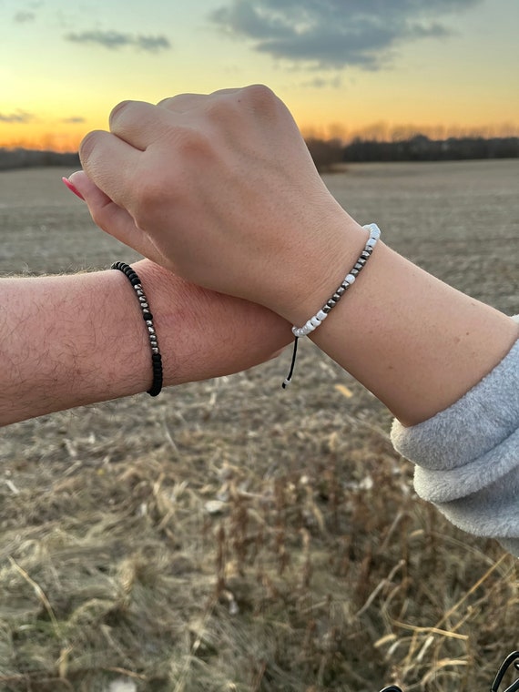 His & Hers Bracelets Beaded Bracelets, Couple Bracelets, Matching Bracelets, Gift for Him, Valentines Day Gift, Gift for Her - Etsy