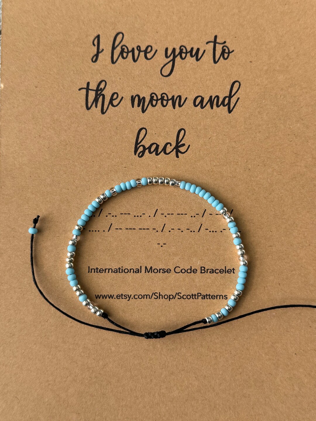 Morse Code Bracelet: Baby Blue & Silver Seed Bead 'I Love You' - Etsy