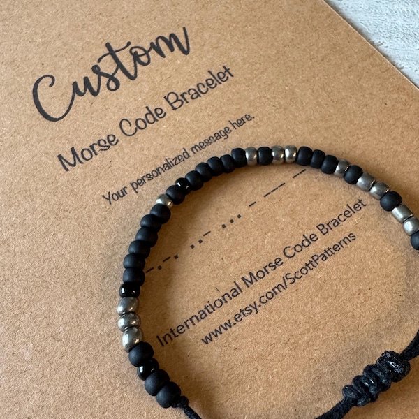 Custom Morse Code Bracelet: Personalized Seed Bead Bracelet, Custom Word Bracelet