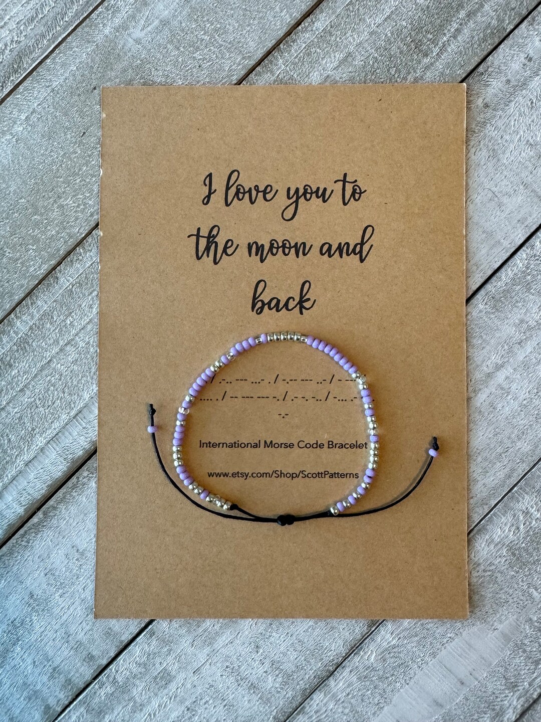 Morse Code Bracelet: Lilac & Silver Seed Bead, 'I Love You' - Etsy