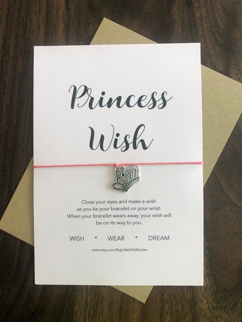 Wish Bracelet friendship bracelet princess crown Dainty charm Bracelet Metal crown charm bracelet princess jewelry VDAY gift For girls