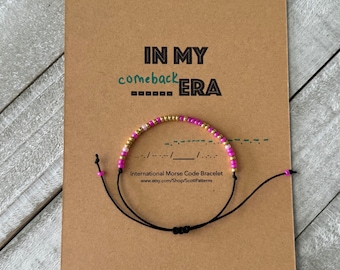 Pulsera de cuentas con código Morse personalizada: regalo personalizado "En mi época"