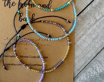 Pulsera de código Morse: Pulsera de cuentas "Te amo", regalo para larga distancia