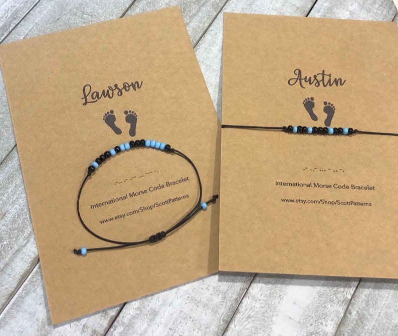 Baby Name Bracelet, Morse Code Bracelet, Forever in My Heart Jewelry