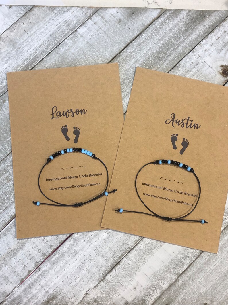 Baby Name Bracelet, Morse Code Bracelet, Forever in My Heart Jewelry