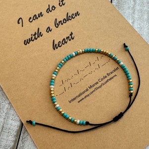 Morse Code Beaded Bracelet: "I Can Do It With a Broken Heart" Song Lyric Jewelry