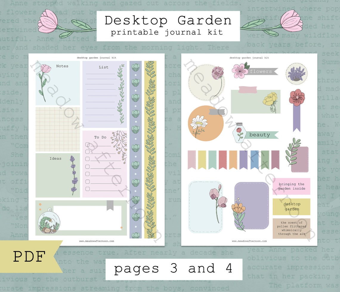Printable Journal Kit PDF Print at Home Bullet Journal and | Etsy