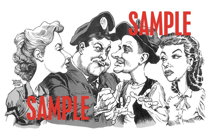 The Honeymooners Cartoon Caricature Print | Etsy