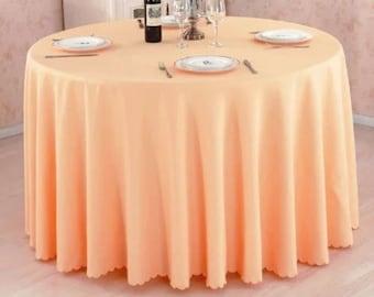 Solid round tablecloth Peach wedding table cloth Birthday party table décor Banquet reception table cover
