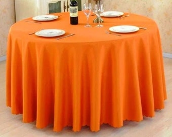 Orange banquet table cover Wedding round table cloth Polyester tablecloth for engagement party Dining table decoration