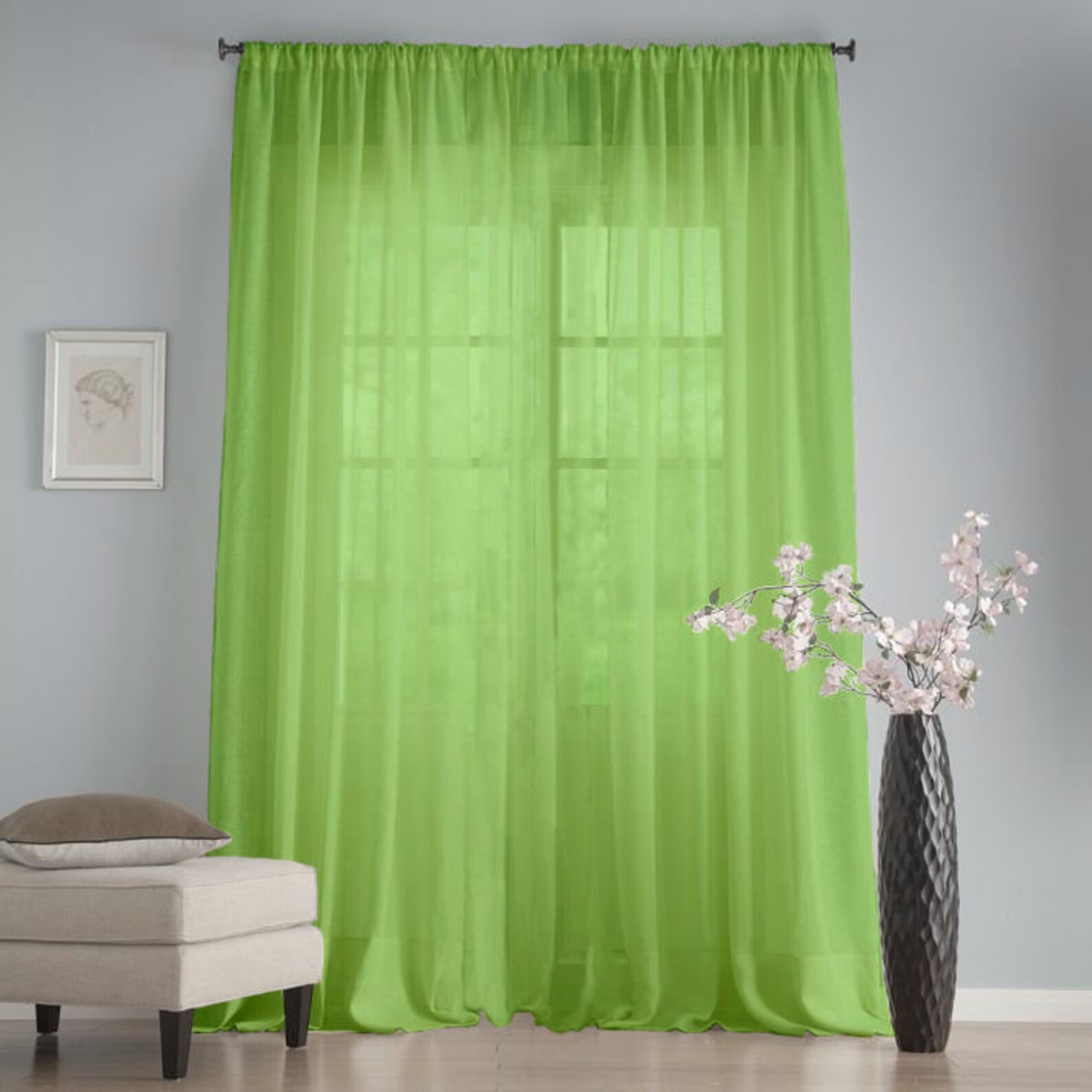 Chocolate Long Curtains Chiffon Panels Sheer Backdrop Curtains Shabby