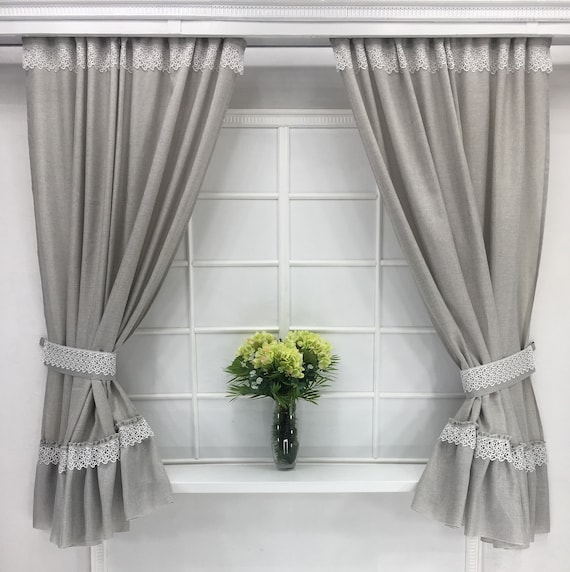 Grey kitchen curtains deals