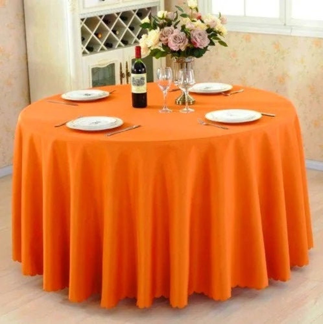 Orange Banquet Table Cover Wedding Round Table Cloth Polyester Etsy