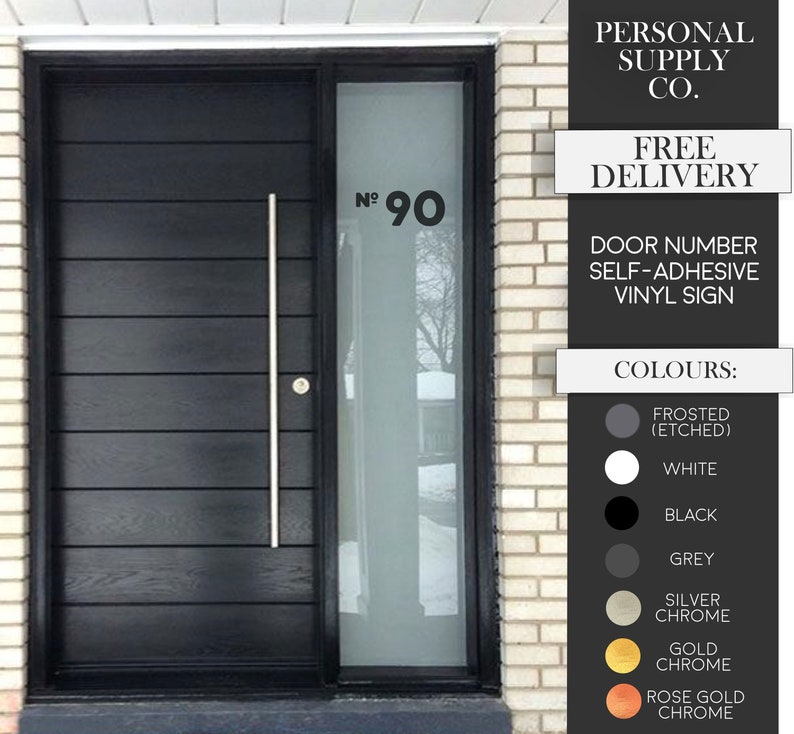 Front Door Number 70mm Height Self Adhesive Sticker Vinyl Sign Front Door Number 70mm Height Self