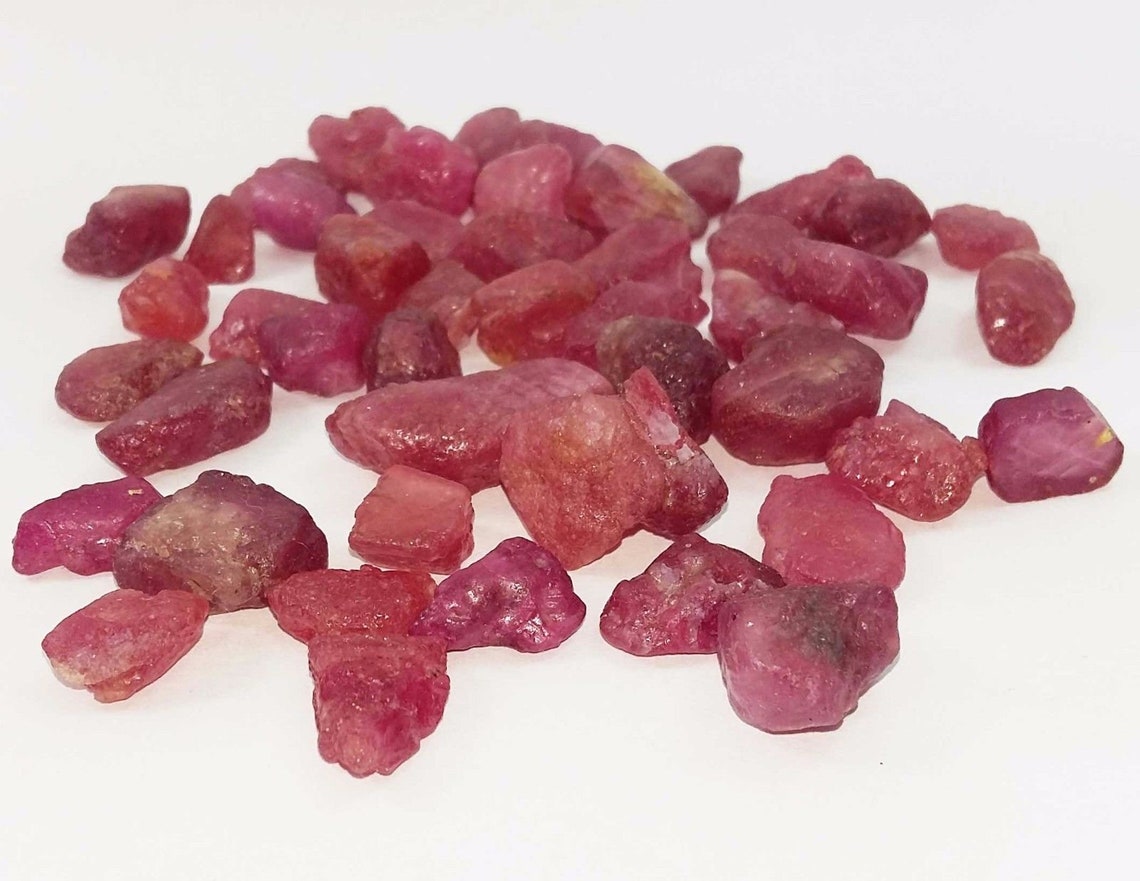 496 Ct 47 Pieces Natural Ruby Rough Rock Loose Gemstone Lot | Etsy