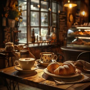 Digital File Coffee Shop Food and Pastry background