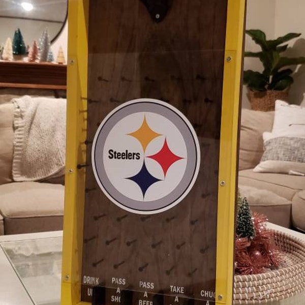 Pittsburgh Steelers Drinko Plinko wall mount bottle opener  Beer game