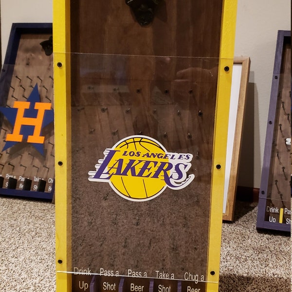 Los Angeles Lakers Drinko Plinko Wall mount bottle opener drinking game