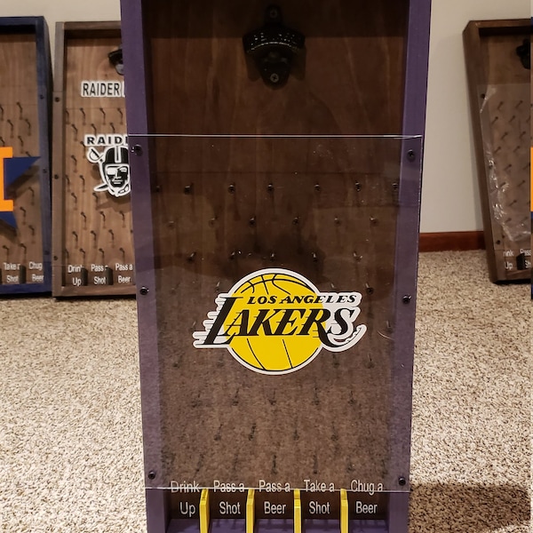 Los Angeles Lakers Purple Drinko Plinko Wall Mount bottle opener