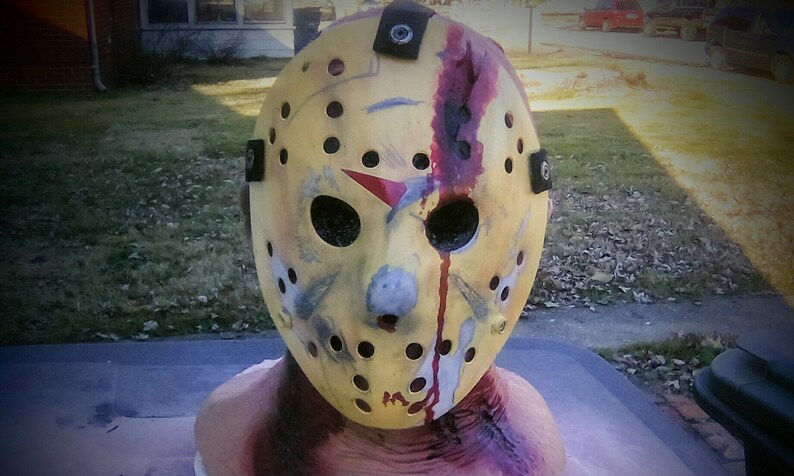 Custom hand painted Friday the 13 Jason Vorhees hockey mask.