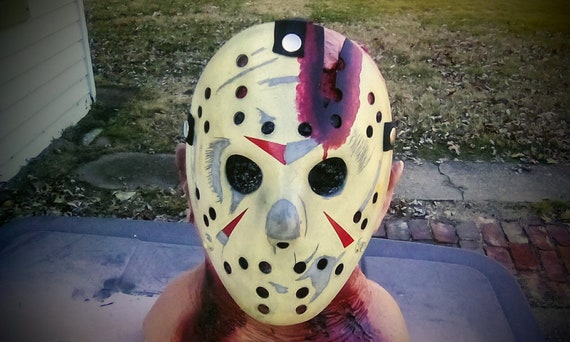 Custom hand painted Friday the 13 Jason Vorhees hockey mask.