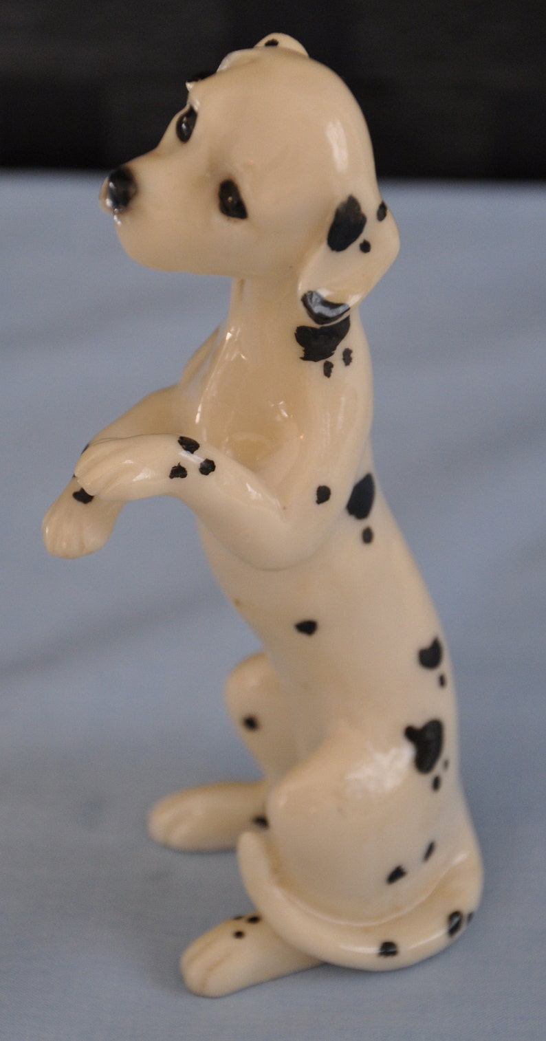 Hard Plastic Dalmatian Dog Begging Figurine Ornament Etsy