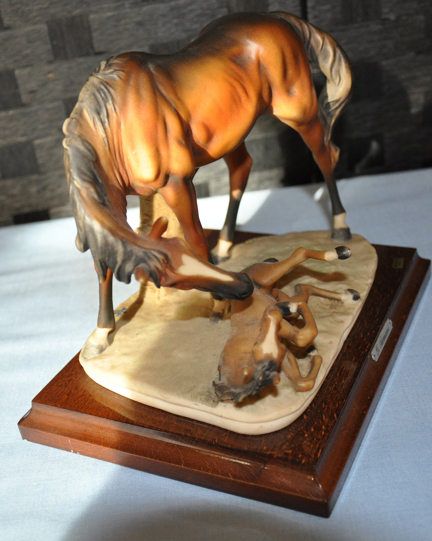 CAPODIMONTE Horse Mare and Foal Figurine signed by Giuseppe Etsy