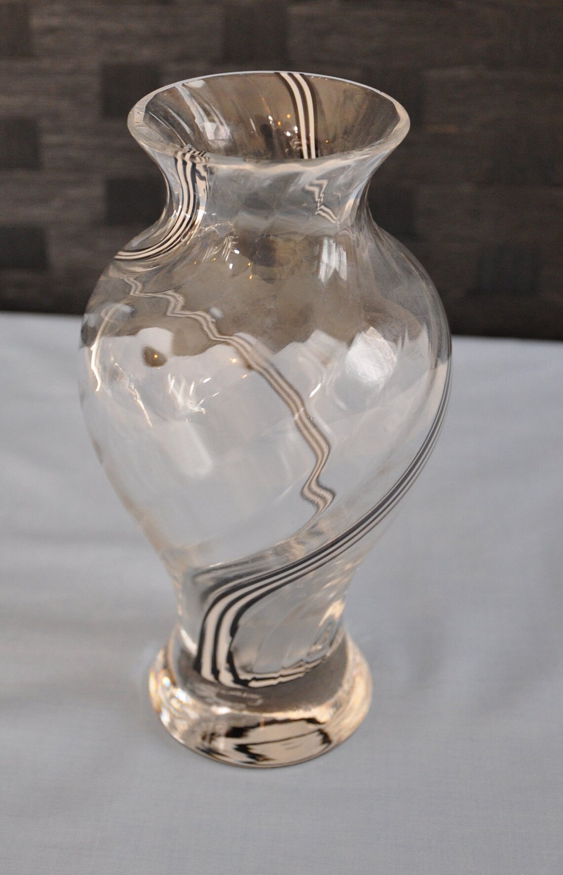 CAITHNESS GLASS Vase from the 'Flamenco' Range Black Etsy