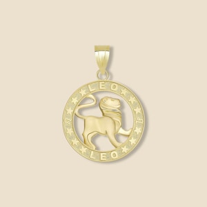 Leo Lion charm | 14k Solid Gold Pendant | perfect gift | Leo zodiac sign | Tehrani Jewelry | Leo Zodiac | July - August |