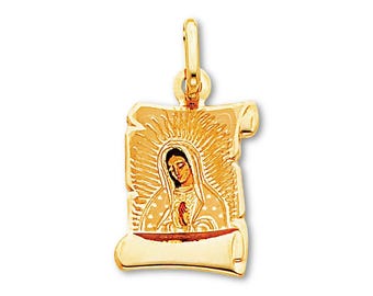 14K Gold Virgin Mary Guadalupe Pendant | Religious Charm | Symbol of Faith By Tehrani Jewelry