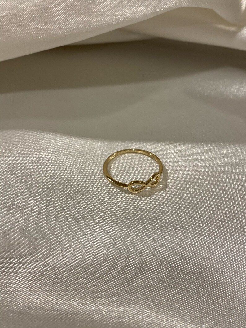 Infinity 14k solid gold perfect gift valentine birthday or anniversary size 7