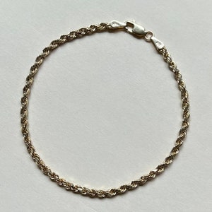 14K Real Gold Rope chain Bracelet | Birthday gift | Woman Bracelet | men's bracelets | women's bracelet | Gold Rope  Bracelet |