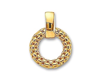 14K Gold Mesh Pendant | Elegant Round Filigree Design | Fine Jewelry by Tehrani Jewelry
