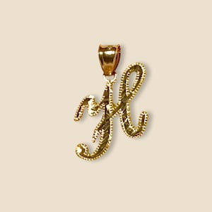 Colgante con la inicial "H" en oro macizo de 14 quilates / Dije personalizado con letra / Elegante collar de oro / Joyería fina de Tehrani Jewelry