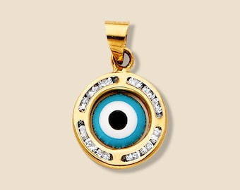 14K Gold Evil Eye Pendant | Protective Yellow Gold Charm | Everyday Jewelry by Tehrani Jewelry
