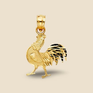 14K Solid Gold Rooster Pendant | Meaningful Symbol Jewelry | Birthday Gift | Everyday Wear | Fine Jewelry by Tehrani Jewelry