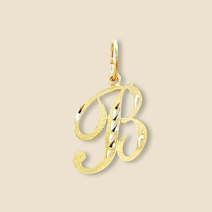 Colgante con inicial B en oro de 14 quilates / Dije con letra pequeña / Joyería fina personalizada / Regalo para él o para ella de Tehrani Jewelry