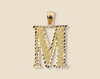 14K Gold Initial M Pendant | Dainty Letter Charm Necklace | Personalized Jewelry Gift | Real Gold Initial | Fine Jewelry By Tehrani Jewelry