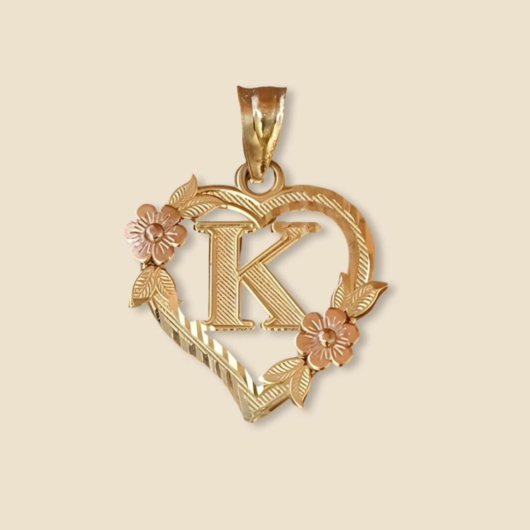 14K Gold Initial K Charm | Solid Gold Letter Pendant | Fine Jewelry by ...