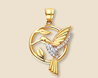 Colgante de colibrí en oro macizo de 14 quilates / Regalo elegante / Símbolo de alegría y libertad / Joyería fina de Tehrani Jewelry