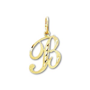 14K Gold Initial B Pendant | Tiny Letter Charm | Personalized Fine Jewelry By Tehrani Jewelry